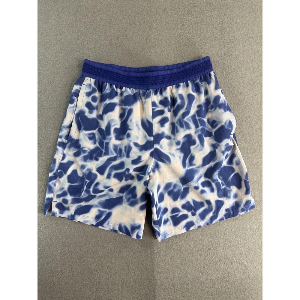 Fabletics Shorts Mens S Blue Tie Dye 6 Inseam Elastic Waist Stretch